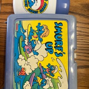 Thermos Smurf's Up Blue and Yellow Lunchbox
